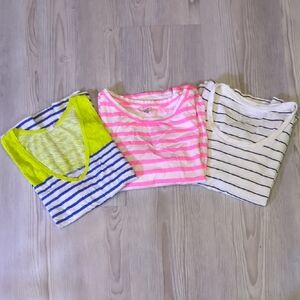 3 J Crew Cotton Shirts Quarter Sleeves Tank Top Worn Condition Holes Please Read